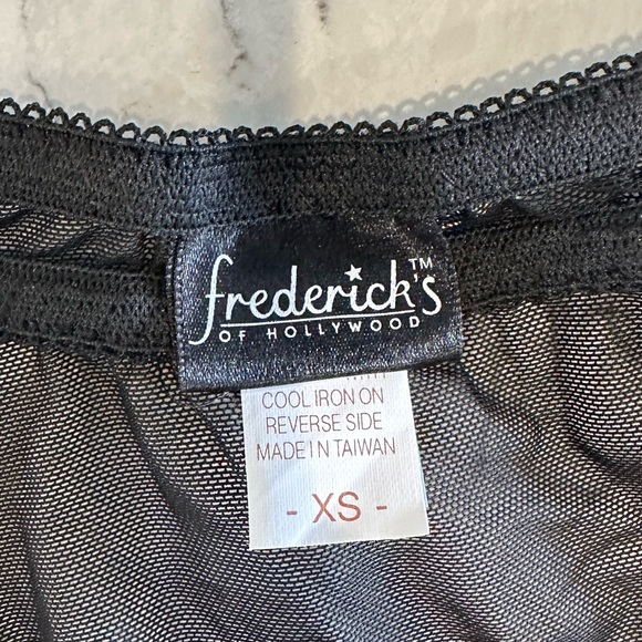 NWOT Black Babydoll with hot pink trim, matching underwear and bow collar - Picture 6 of 7